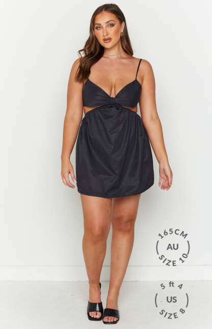 Amorgos Black Mini Dress-Vavasi.All Rights Reserved.