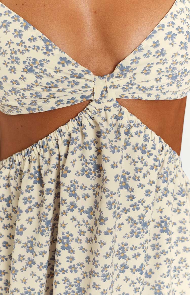 Amorgos Floral Print Mini Dress-Vavasi.All Rights Reserved.
