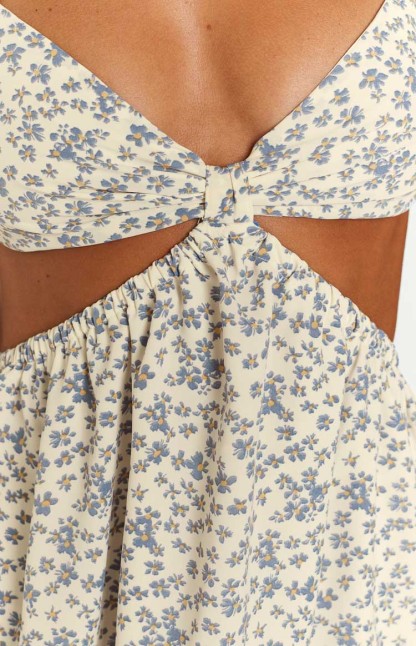 Amorgos Floral Print Mini Dress-Vavasi.All Rights Reserved.