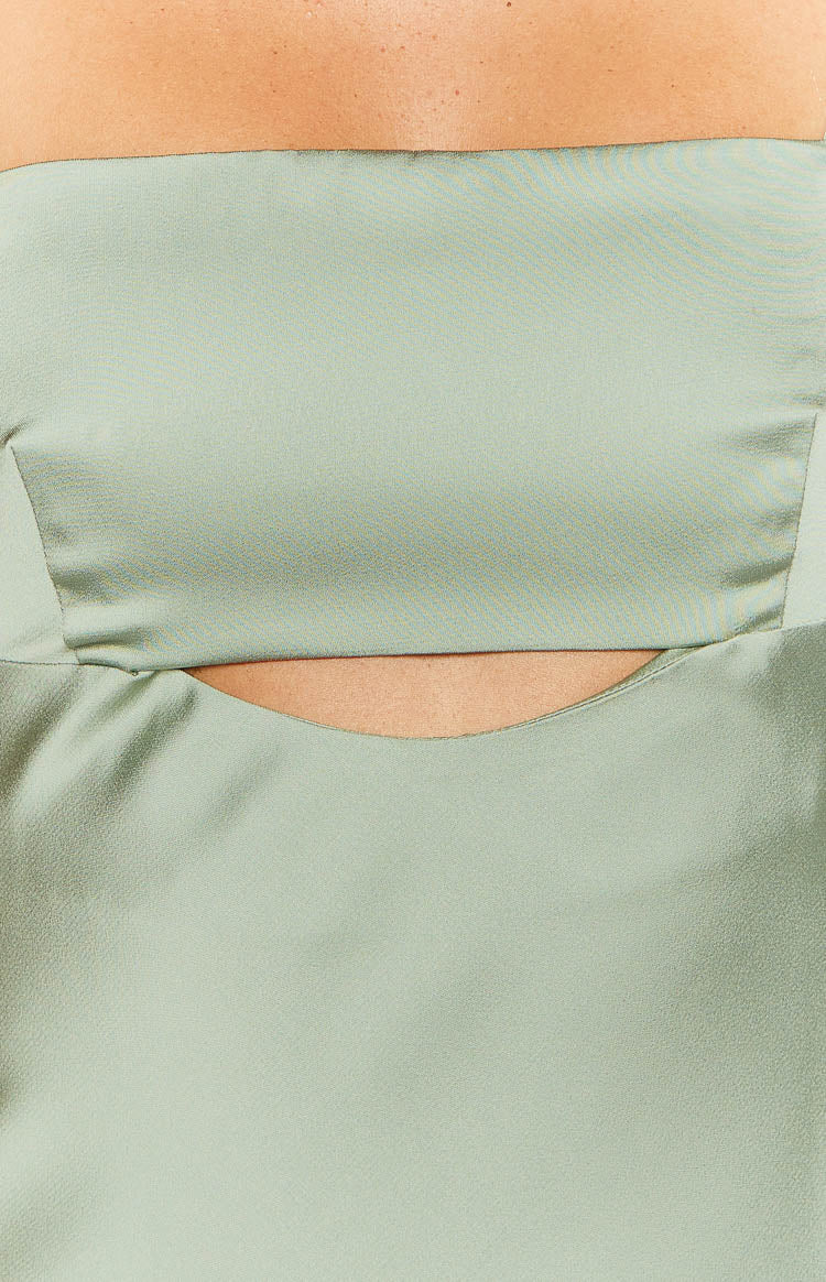 Amour Sage Satin Maxi Dress-Vavasi.All Rights Reserved.