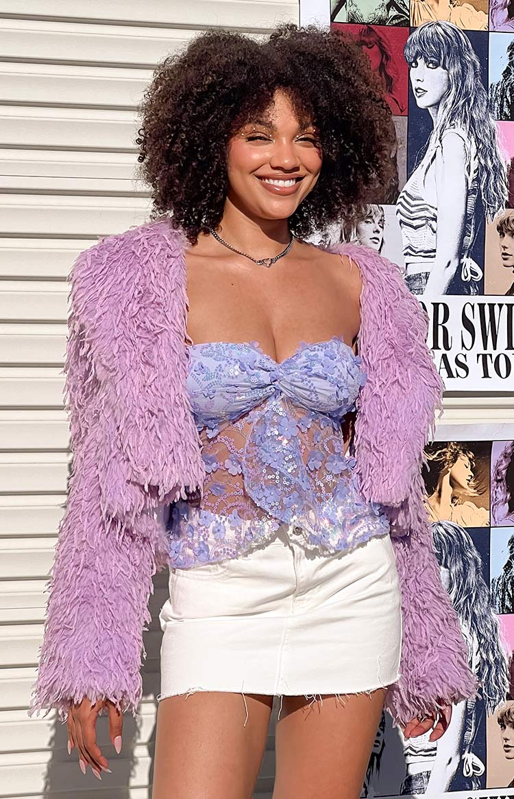Amy Purple Fringe Jacket-Vavasi.All Rights Reserved.