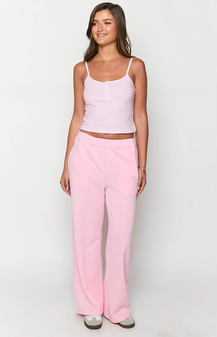 Andie Pink Striped Singlet-Vavasi.All Rights Reserved.