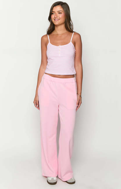 Andie Pink Striped Singlet-Vavasi.All Rights Reserved.