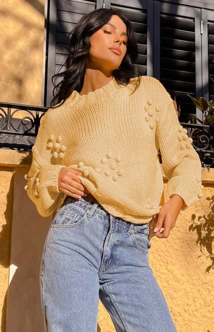 Andrina Yellow Knit Jumper-Vavasi.All Rights Reserved.