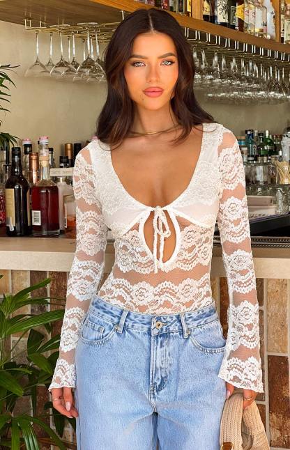 Angel White Lace Bodysuit-Vavasi.All Rights Reserved.