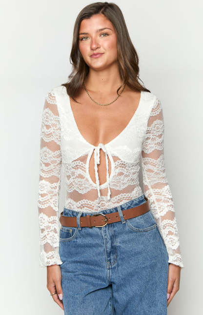 Angel White Lace Bodysuit-Vavasi.All Rights Reserved.