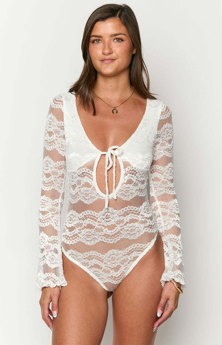 Angel White Lace Bodysuit-Vavasi.All Rights Reserved.
