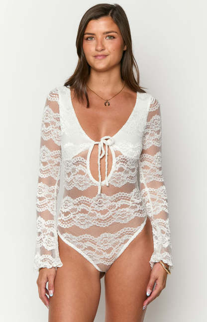 Angel White Lace Bodysuit-Vavasi.All Rights Reserved.