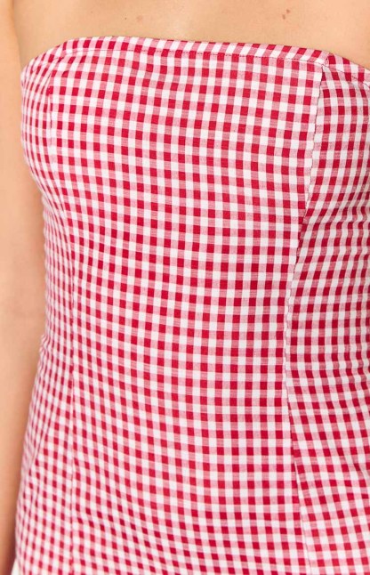 Angela Red Gingham Maxi Dress-Vavasi.All Rights Reserved.