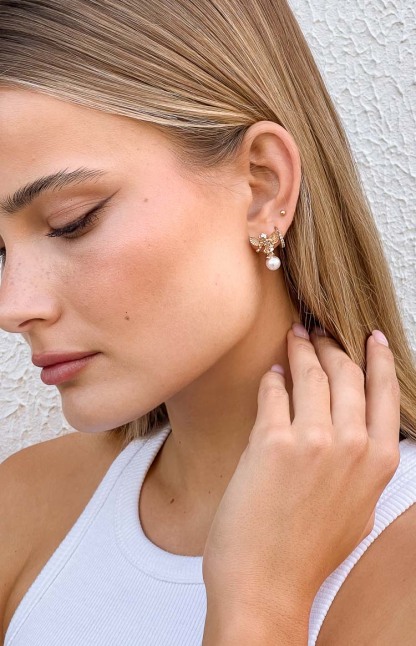 Angelic Gold Cupid Angel Stud Earrings-Vavasi.All Rights Reserved.