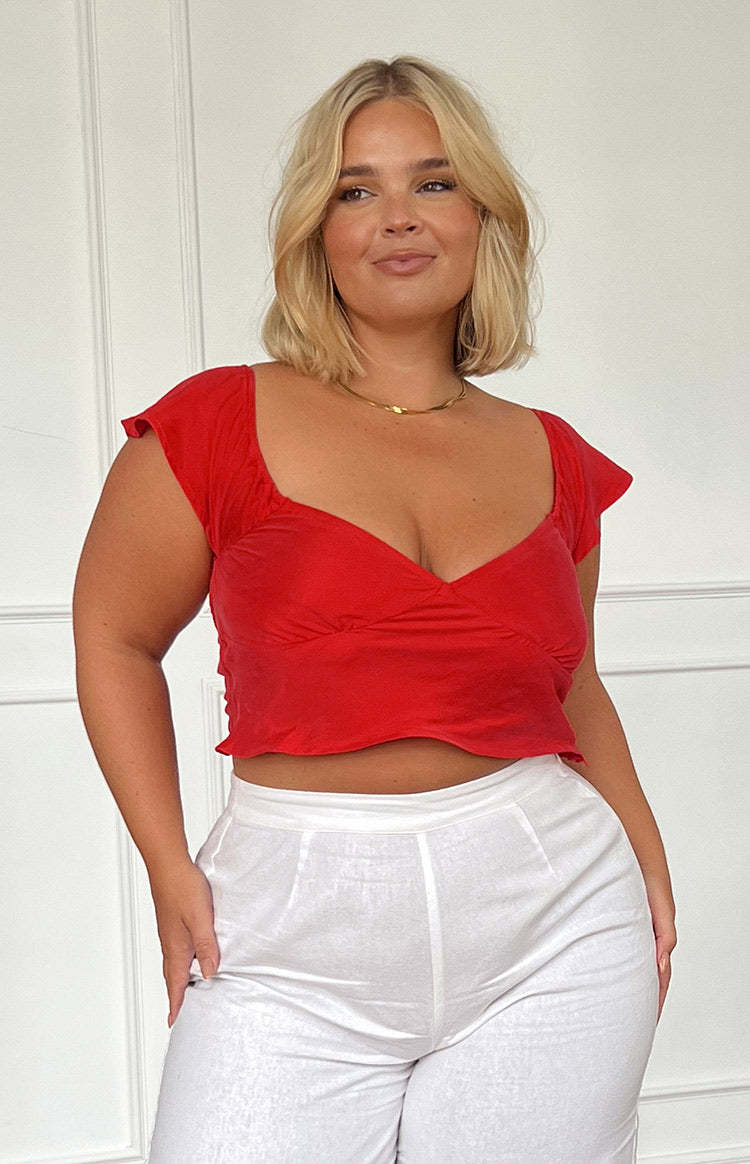 Anna Red Top-Vavasi.All Rights Reserved.
