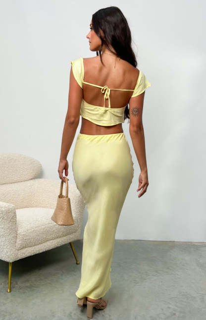 Anna Yellow Maxi Skirt-Vavasi.All Rights Reserved.