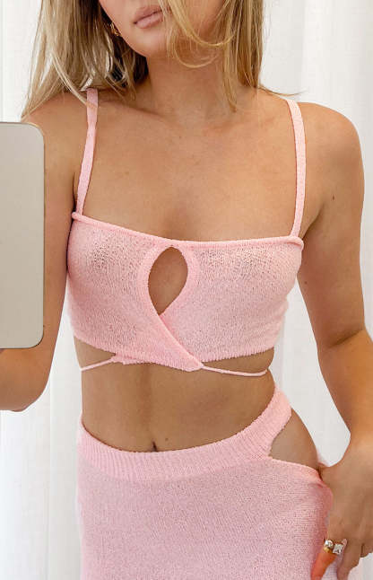Annabella Pink Crop Top-Vavasi.All Rights Reserved.