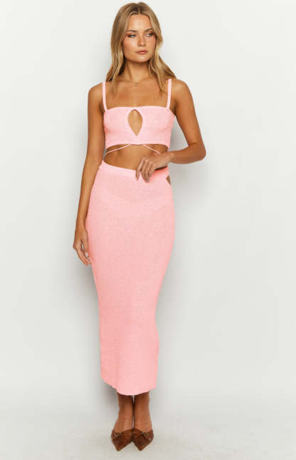 Annabella Pink Crop Top-Vavasi.All Rights Reserved.