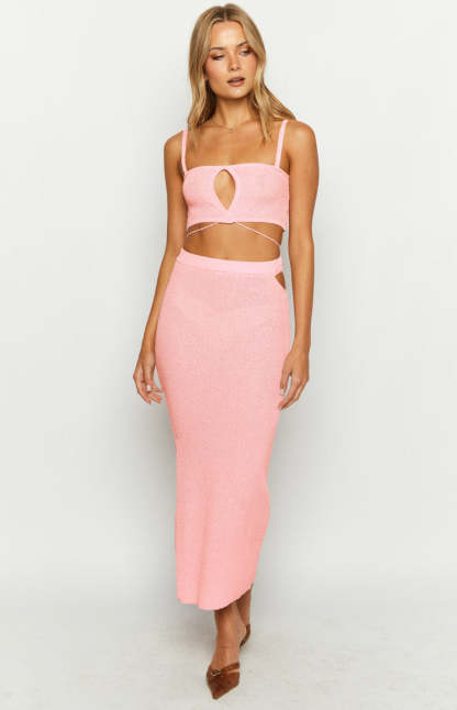 Annabella Pink Crop Top-Vavasi.All Rights Reserved.