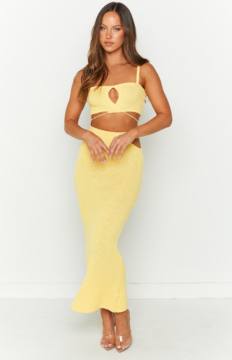 Annabella Yellow Crop Top-Vavasi.All Rights Reserved.