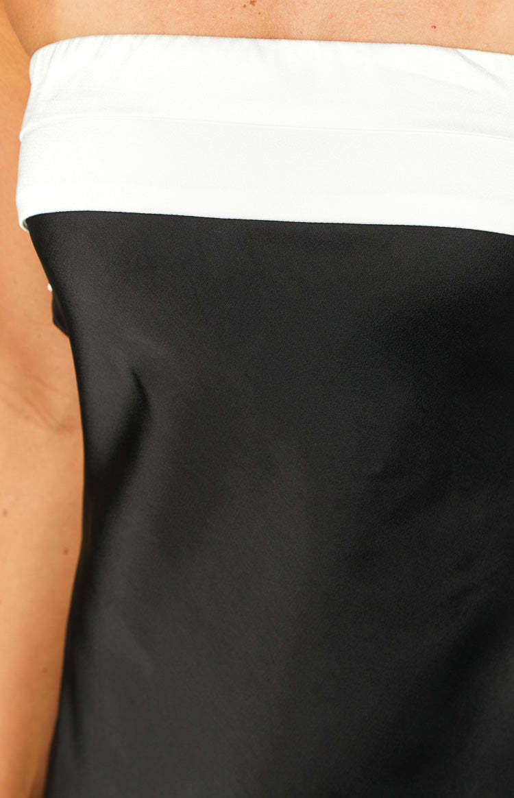 Annie Black and White Contrast Strapless Mini Dress-Vavasi.All Rights Reserved.