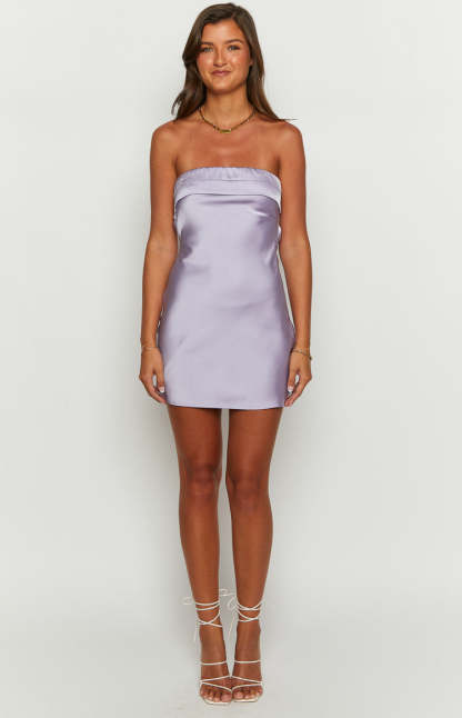Annie Purple Strapless Mini Dress-Vavasi.All Rights Reserved.