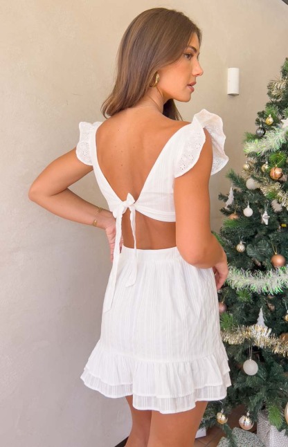 Annie White Mini Dress-Vavasi.All Rights Reserved.