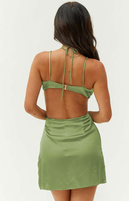 Antoinette Sage Mini Dress-Vavasi.All Rights Reserved.