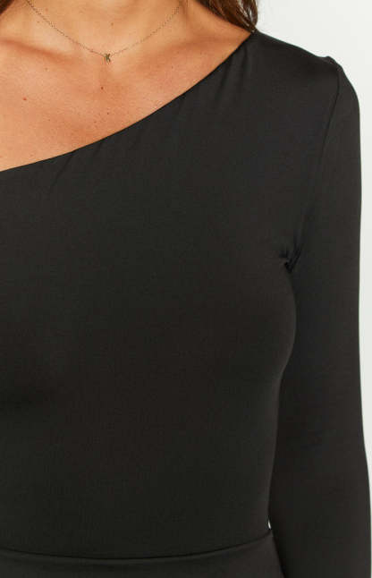 Antonio Black Long Sleeve Mini Dress-Vavasi.All Rights Reserved.