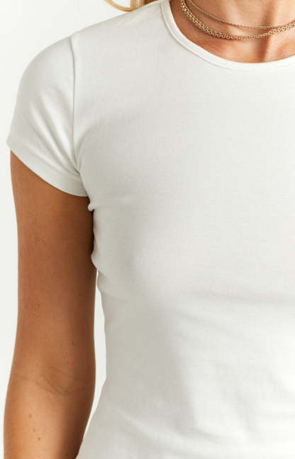 Arden White T-Shirt Mini Dress-Vavasi.All Rights Reserved.