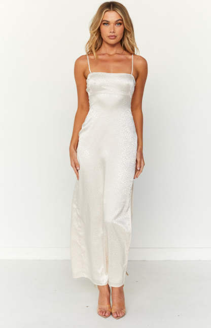 Aria Off White Backless Maxi Dress-Vavasi.All Rights Reserved.