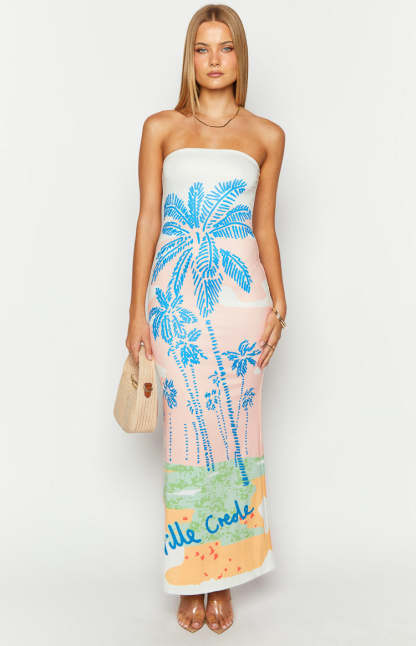 Arizona Ville Crede Palm Print Maxi Dress-Vavasi.All Rights Reserved.