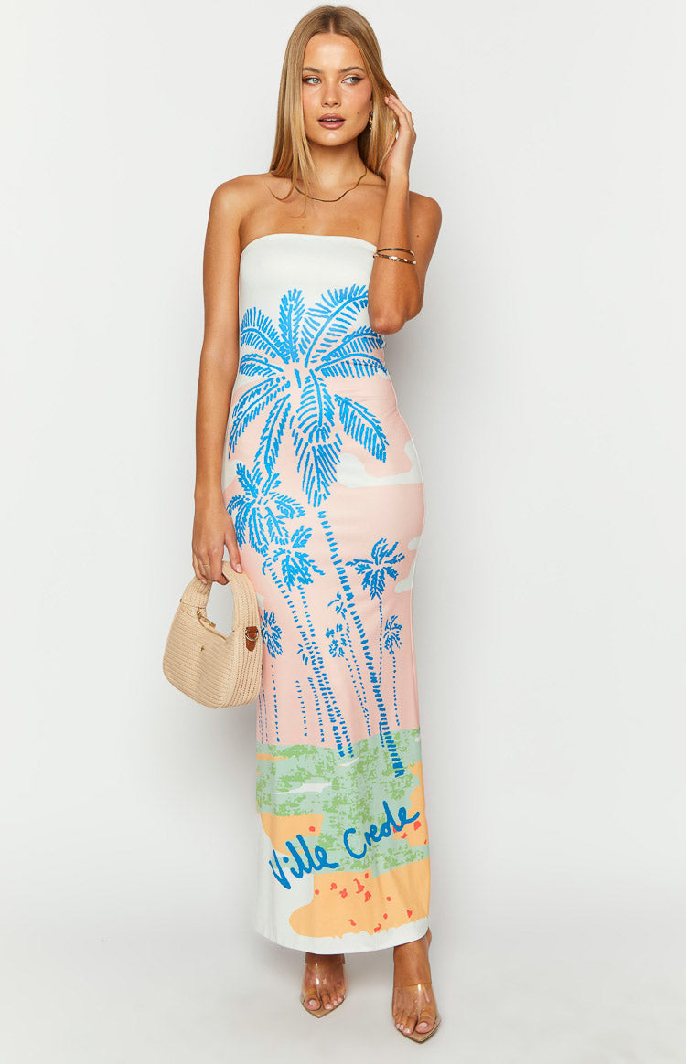 Arizona Ville Crede Palm Print Maxi Dress-Vavasi.All Rights Reserved.