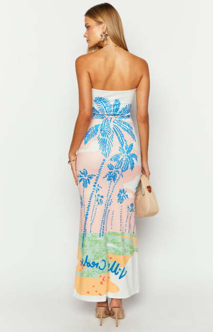 Arizona Ville Crede Palm Print Maxi Dress-Vavasi.All Rights Reserved.