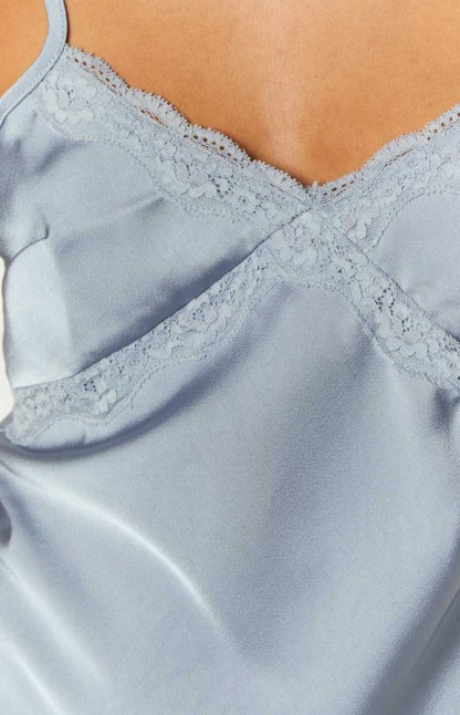Arlo Blue Satin Lace Mini Dress-Vavasi.All Rights Reserved.