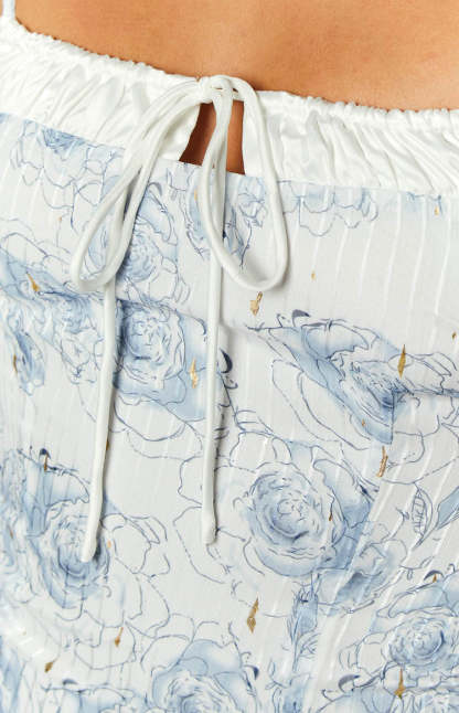 Arlowe Blue Floral Mini Dress-Vavasi.All Rights Reserved.