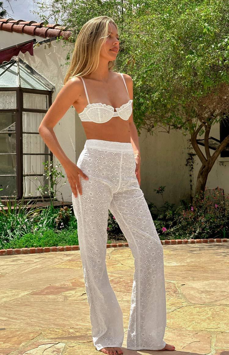 Ash White Floral Pants-Vavasi.All Rights Reserved.
