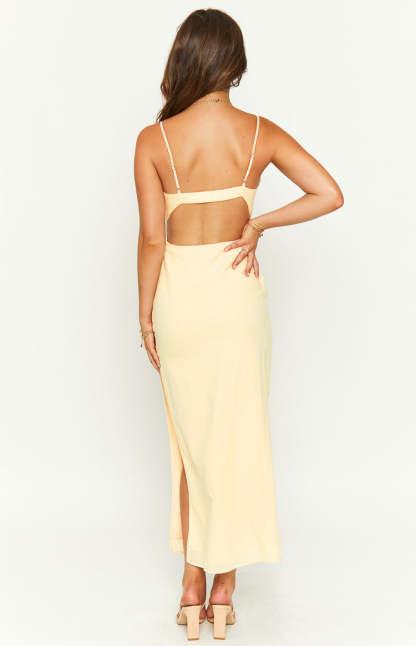 Asha Cream Twist Midi Dress-Vavasi.All Rights Reserved.