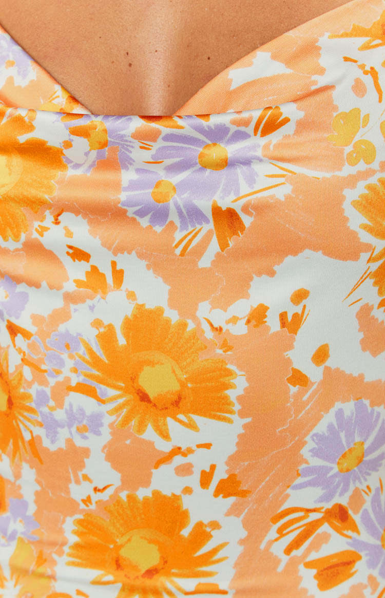 Ashi Orange Floral Long Sleeve Mini Dress-Vavasi.All Rights Reserved.