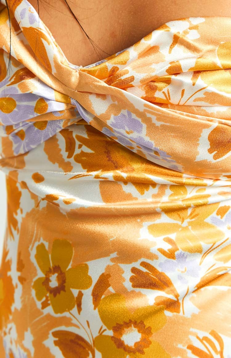 Ashley Orange Floral Formal Maxi Dress-Vavasi.All Rights Reserved.