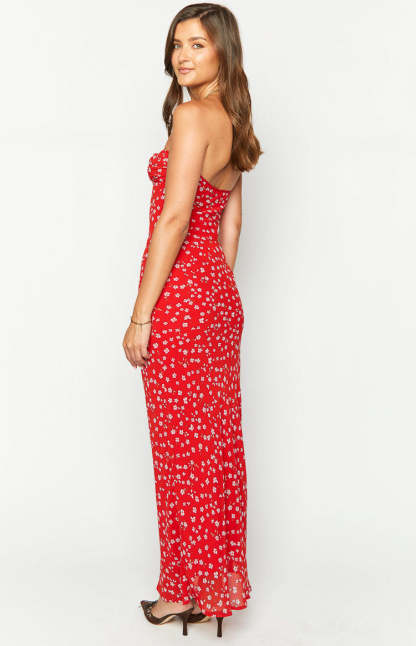 Ashley Red Floral Formal Maxi Dress-Vavasi.All Rights Reserved.