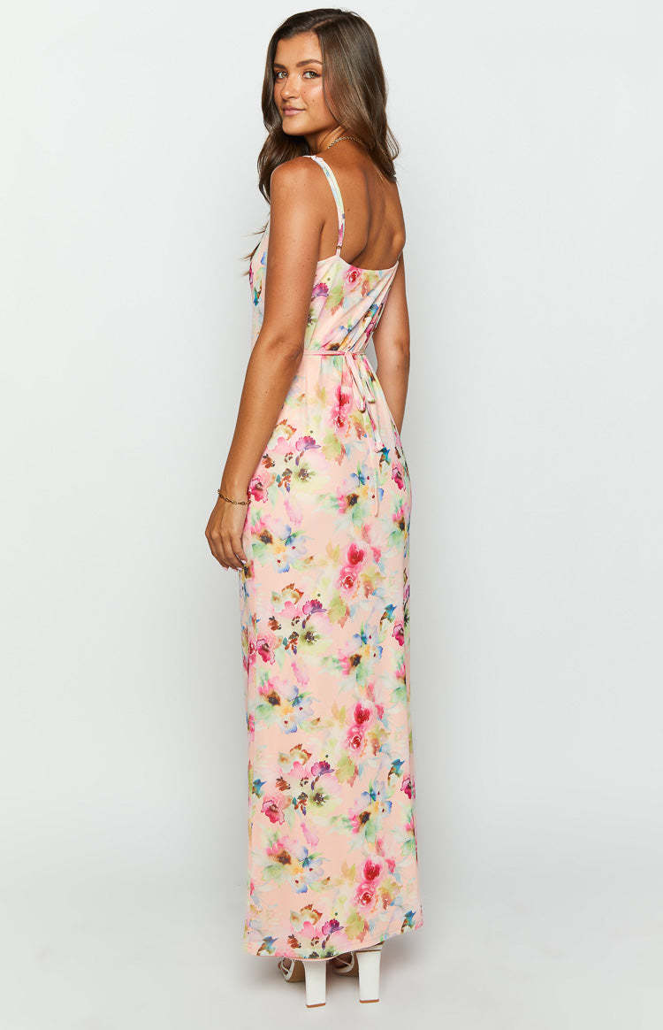 Aster Pink Floral Mesh Maxi Dress-Vavasi.All Rights Reserved.
