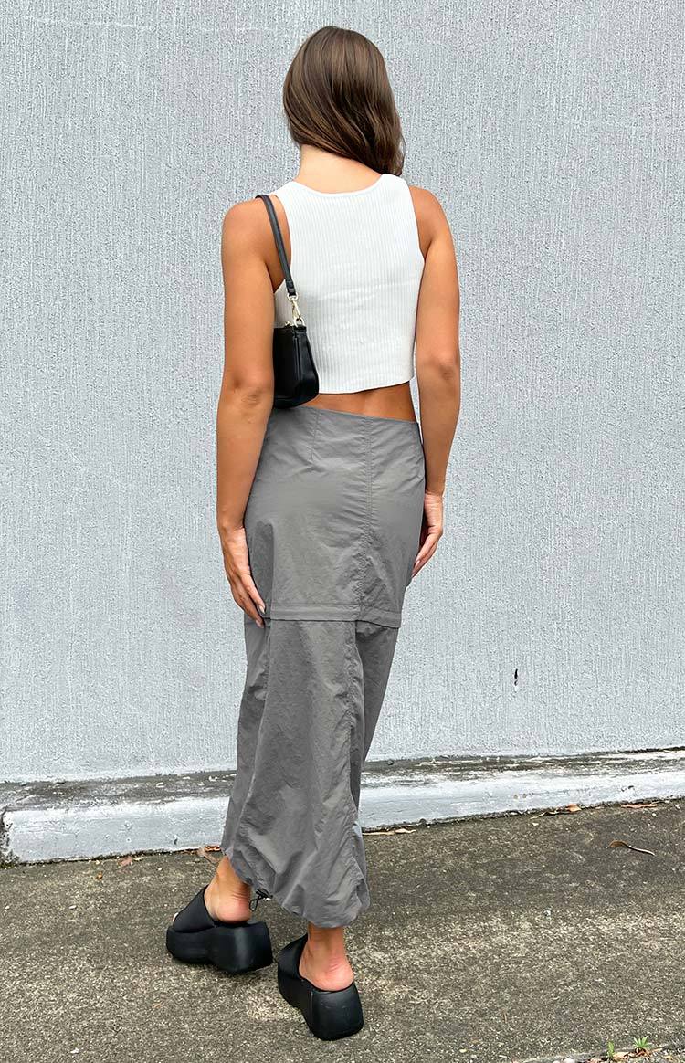 Astin Grey Cargo Midi Skirt-Vavasi.All Rights Reserved.