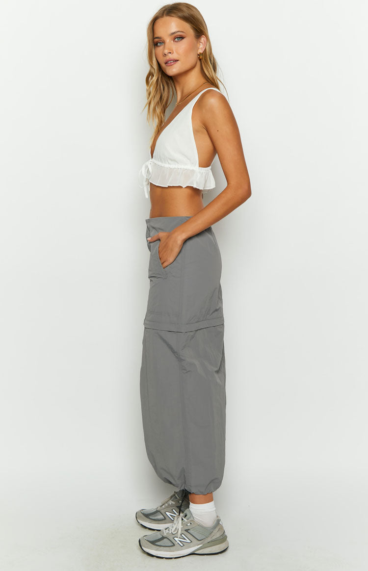 Astin Grey Cargo Midi Skirt-Vavasi.All Rights Reserved.