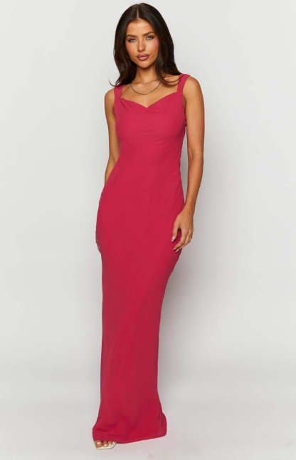 Astrid Pink Chiffon Maxi Dress-Vavasi.All Rights Reserved.