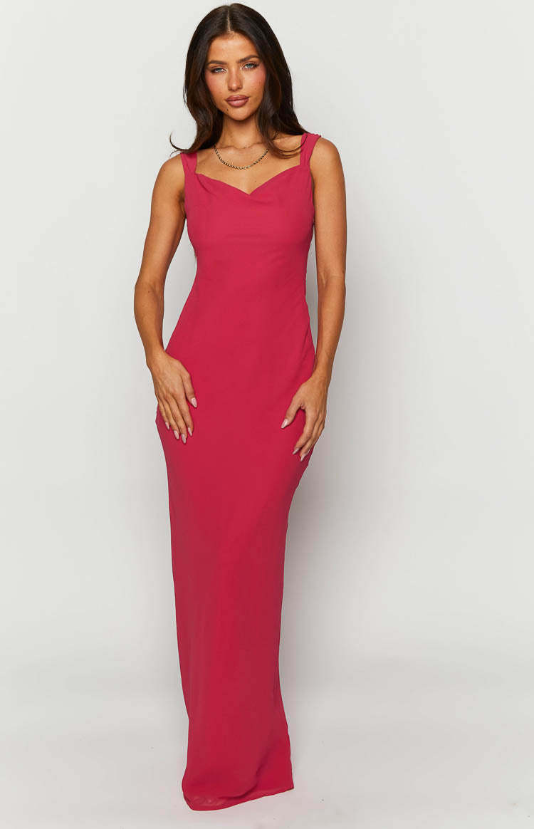 Astrid Pink Chiffon Maxi Dress-Vavasi.All Rights Reserved.