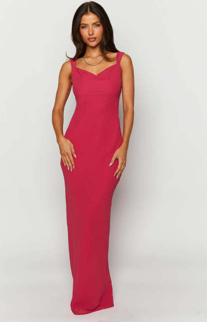 Astrid Pink Chiffon Maxi Dress-Vavasi.All Rights Reserved.