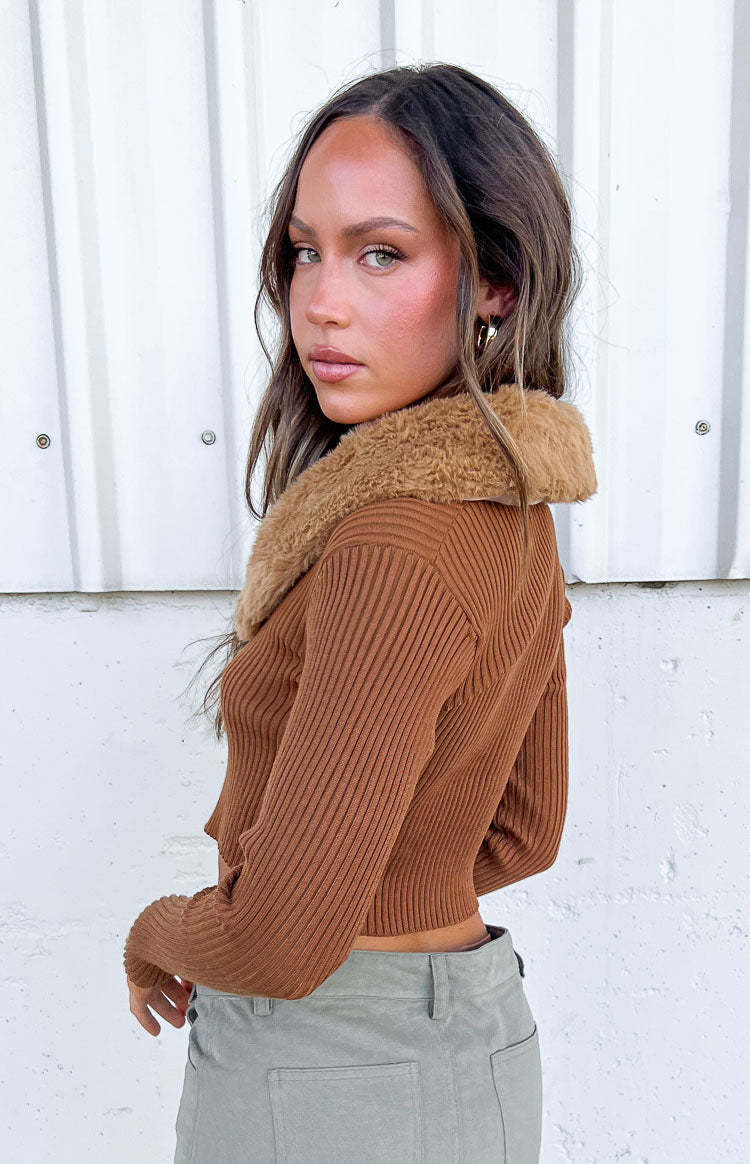 Atis Brown Knit Cardigan-Vavasi.All Rights Reserved.