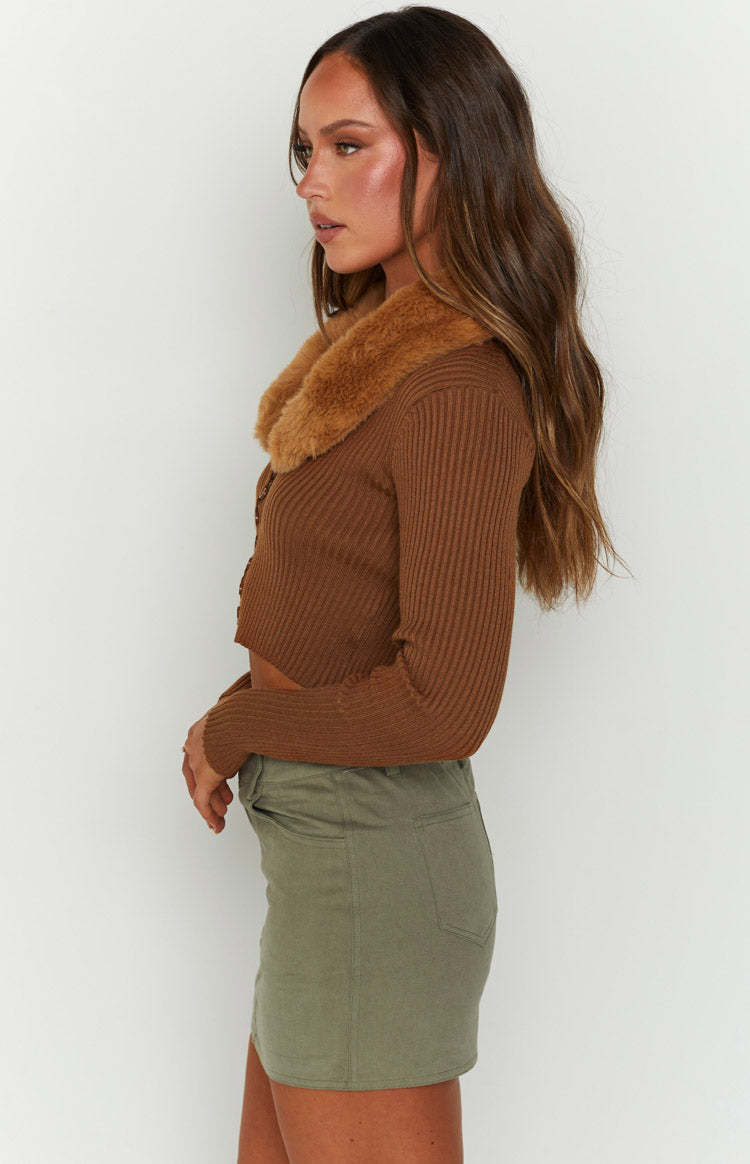 Atis Brown Knit Cardigan-Vavasi.All Rights Reserved.
