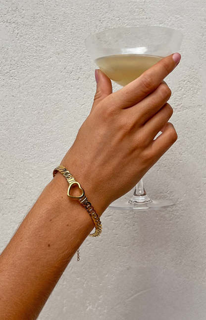 Atlas Gold-Plated Stainless Steel Heart Bracelet-Vavasi.All Rights Reserved.