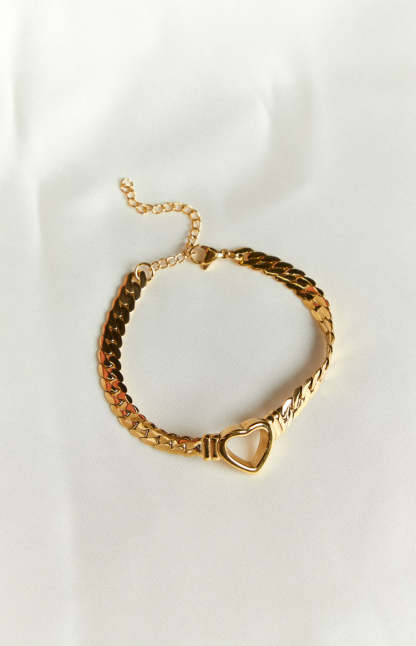 Atlas Gold-Plated Stainless Steel Heart Bracelet-Vavasi.All Rights Reserved.