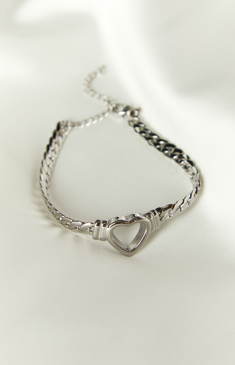 Atlas Silver Plated Stainless Steel Heart Bracelet-Vavasi.All Rights Reserved.