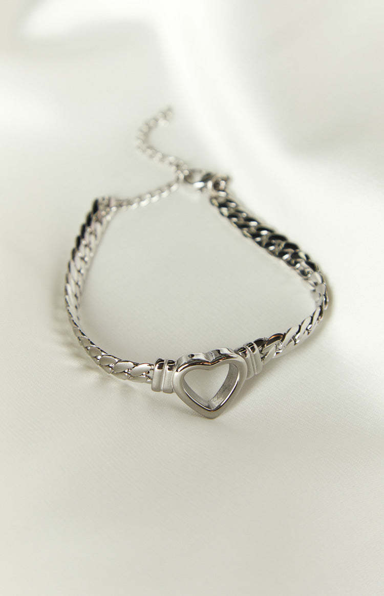 Atlas Silver Plated Stainless Steel Heart Bracelet-Vavasi.All Rights Reserved.