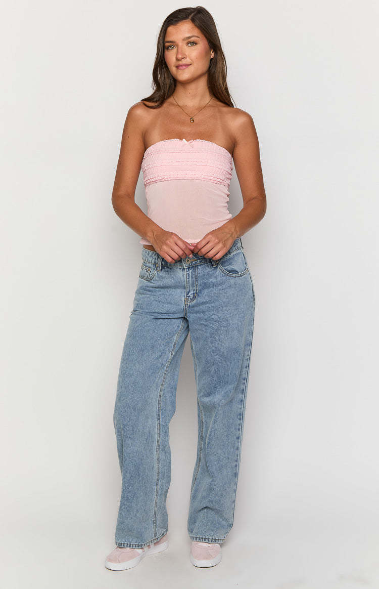 Aubrielle Pink Ruffle Top-Vavasi.All Rights Reserved.
